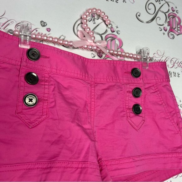 Express shorts cargo button up bright pink pockets on the back cute y2k 2000s - Picture 2 of 6